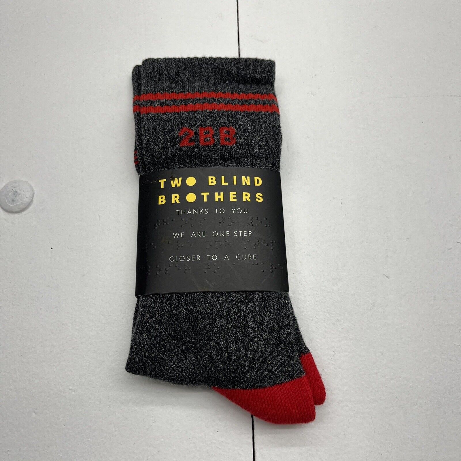 Two Blind Brothers Dark Gray Crew Socks 2BB Unisex Adult One Size NEW