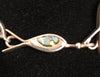 Mexico 925 TD-85 Sterling Silver Abalone Shell Inlay Fish Link Bracelet 7.5”