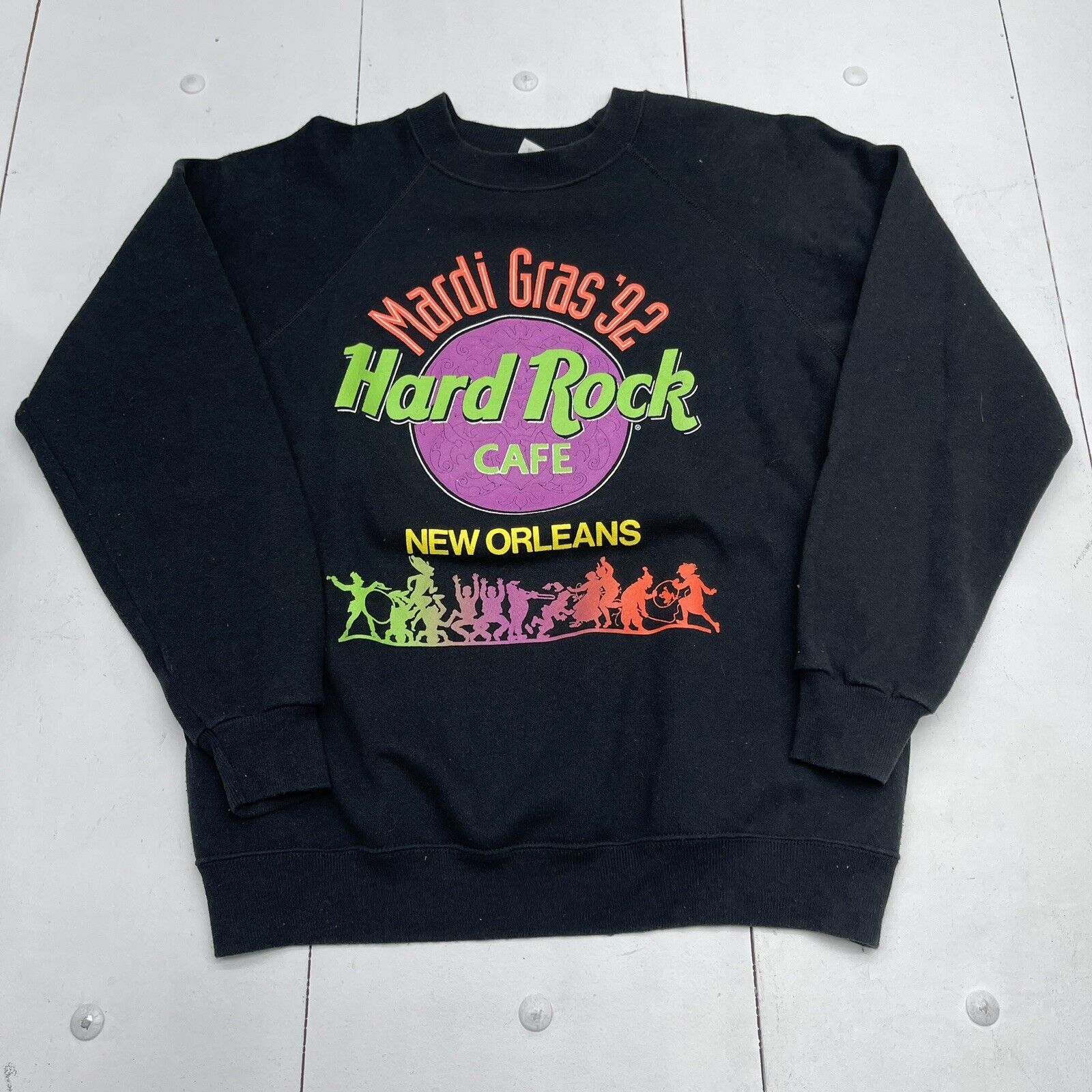 Vintage 1992 Hard Rock Cafe Mardi Gras New Orleans Sweatshirt Adult Size L USA