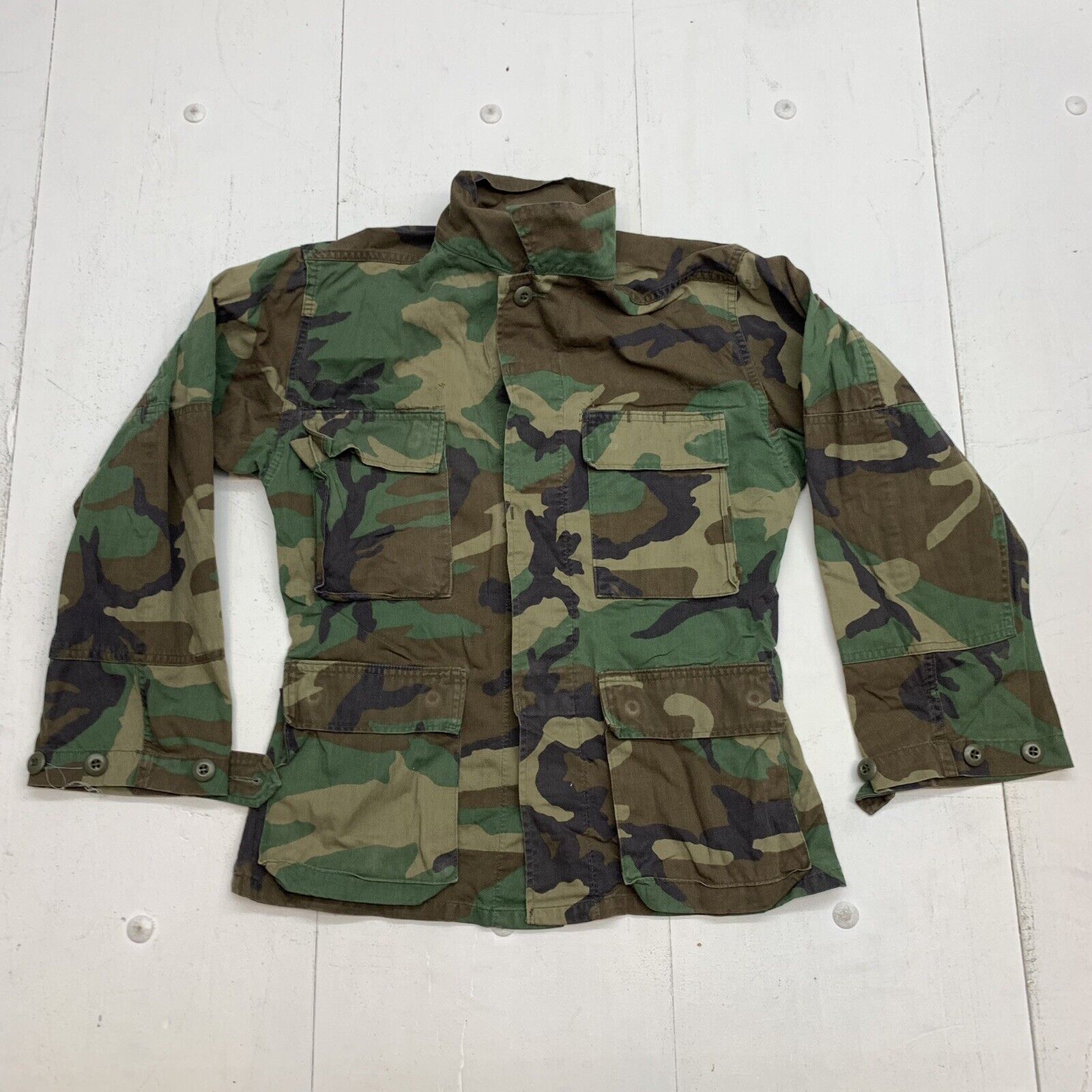 US Army Mens Green Camouflage long Sleeve Size X small short