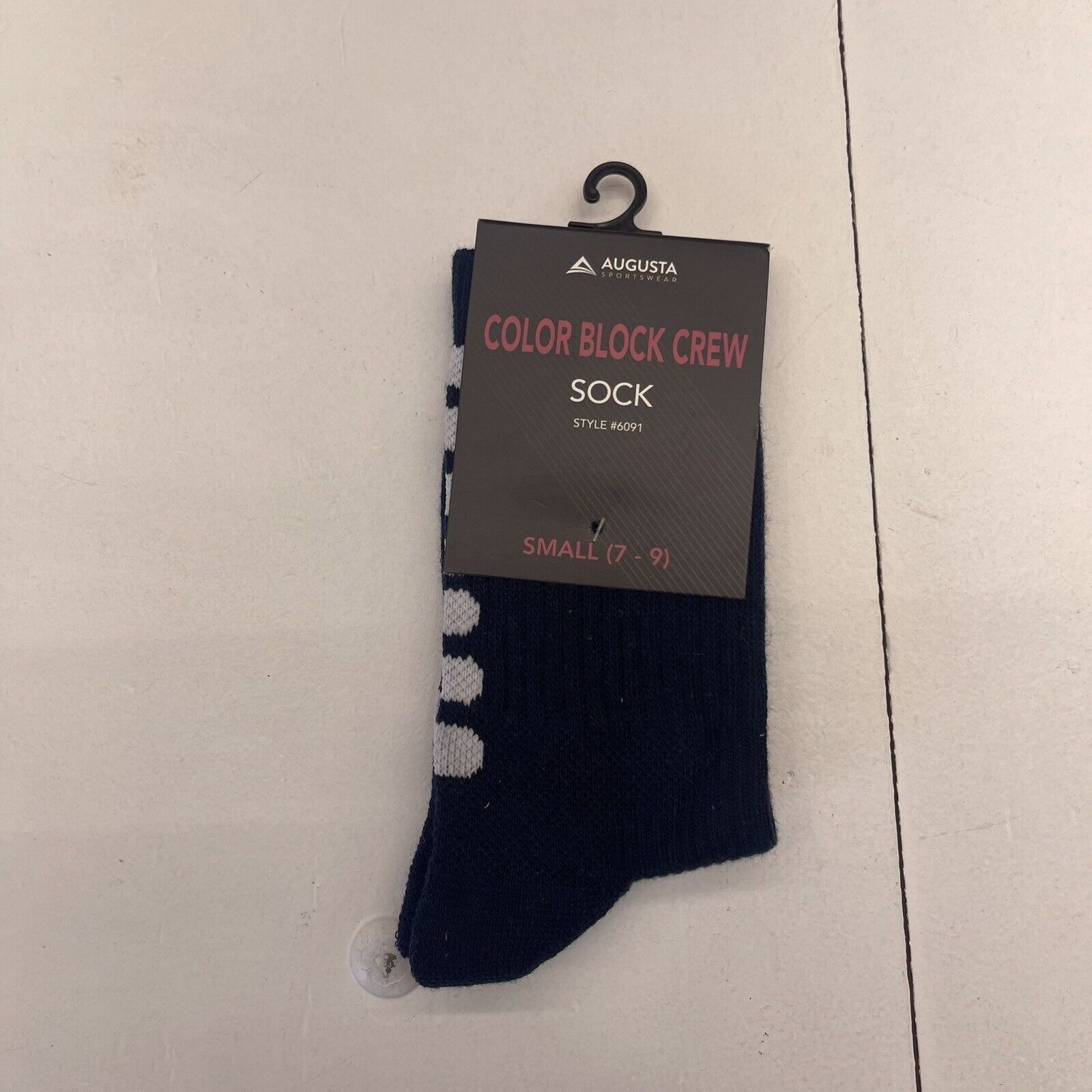 Augusta Sportswear Blue Color Block Crew Socks Size Small New