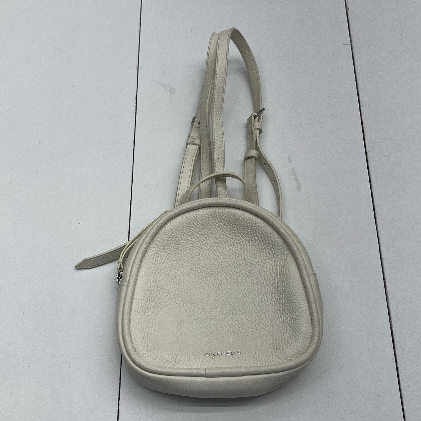Coccinelle Agnese Ivory Leather Backpack Purse