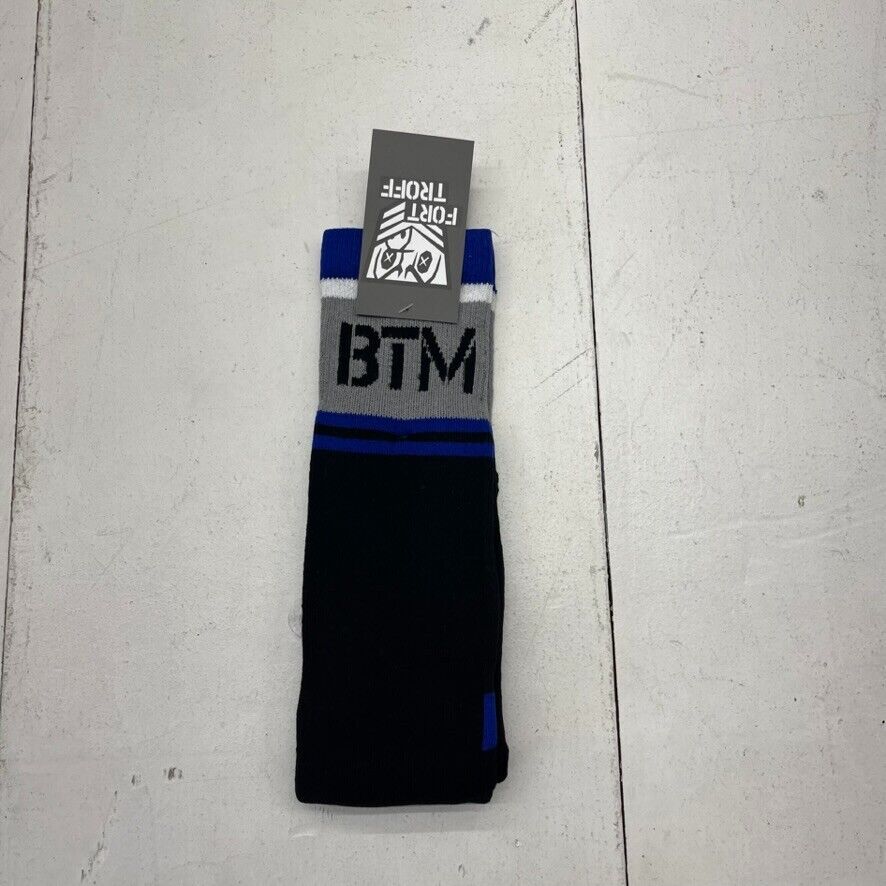 Fort Troff Black & Blue "BTM" Athletic Socks Unisex Adult One Size NEW