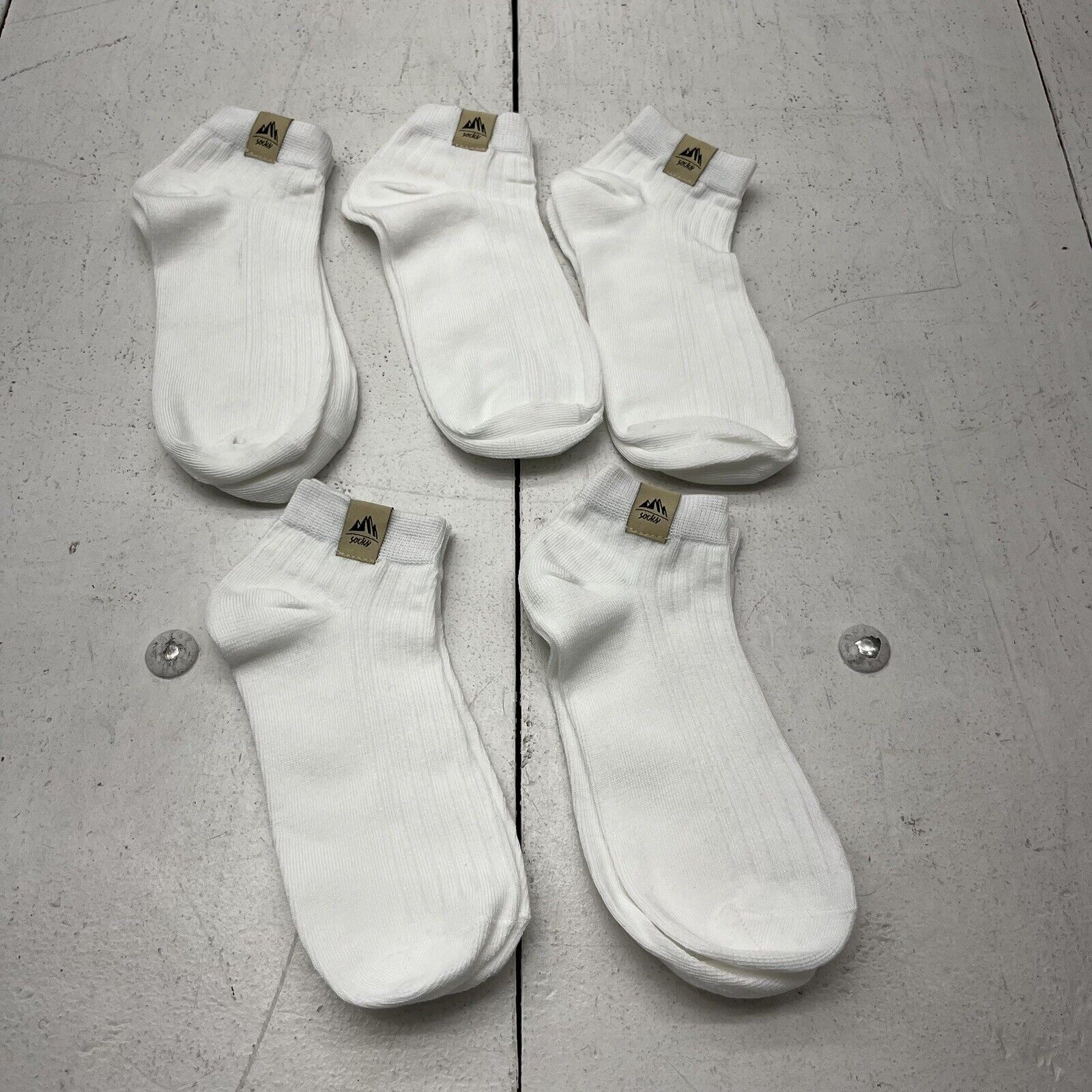 White 5 Pack Ankle Socks Unisex Adult One Size NEW