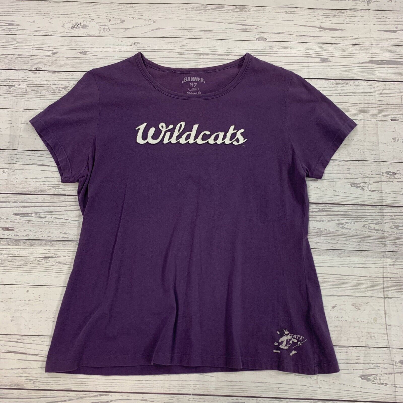 K State Wildcats Purple Short Sleeve Womens Size Large