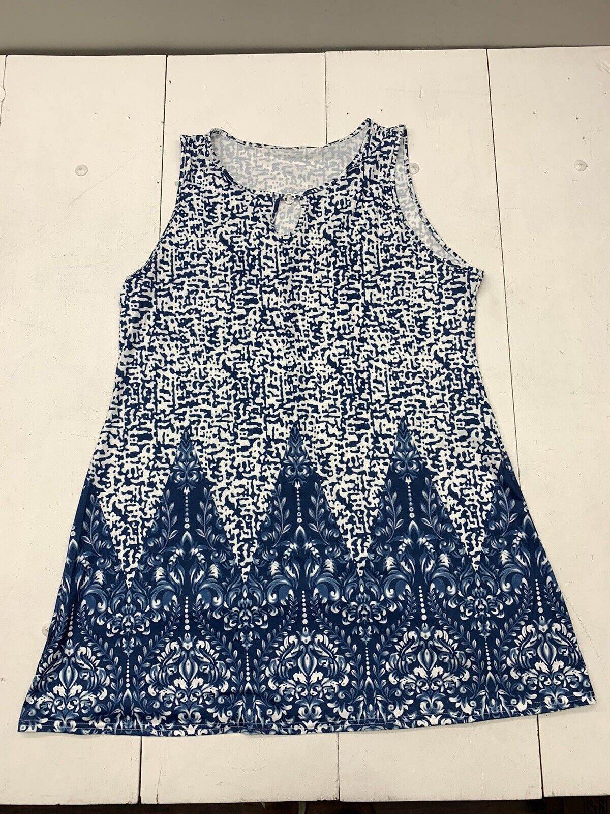 Unbranded Womens Blue White Tank Dress Size 4XL