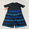 Big Chill Black &amp; Blue Shark Print 2 Piece Swim Set Boys Size 10/12
