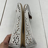 Forever White Crystal Rhinestone Perforated Flats Closed-Toe Womens 8.5 Wide