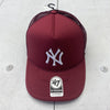 Urban Outfitters New York Yankees Trucker Cap ‘47 Snapback Hat Wine Red OSFM New