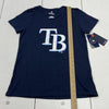 Fanatics TB Tampa Bay Rays MLB Blue Short Sleeve T-Shirt Women Size Small NEW