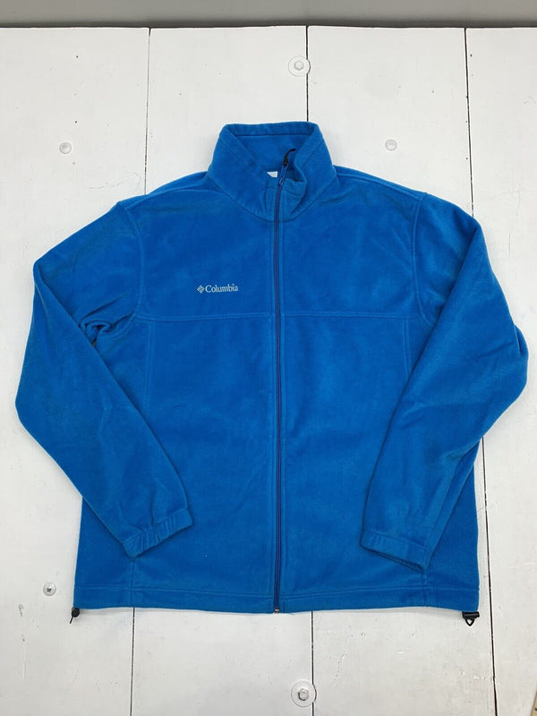 Columbia Blue Nylon Fleece Lined Zip Up Jacket Women's Size Large* - beyond  exchange