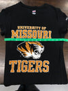Soffe Missouri Tigers Mizzou Black Fitted Tee Shirt Womens Medium