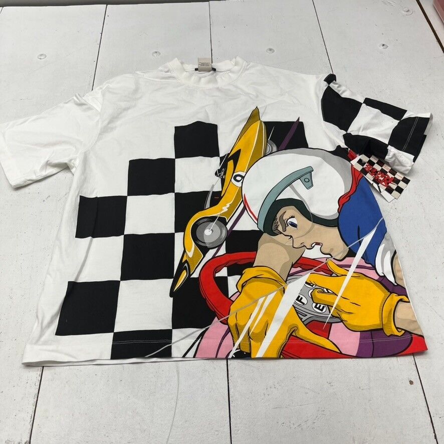 Zara X Speed Racer White Loose Fitting Graphic T-Shirt Mens Size X-Large NEW