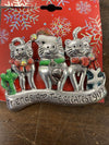 Kohl’s Christmas Kitty Cat Pin Brooch Rhinestone ‘Friends Are The Greatest Gift’