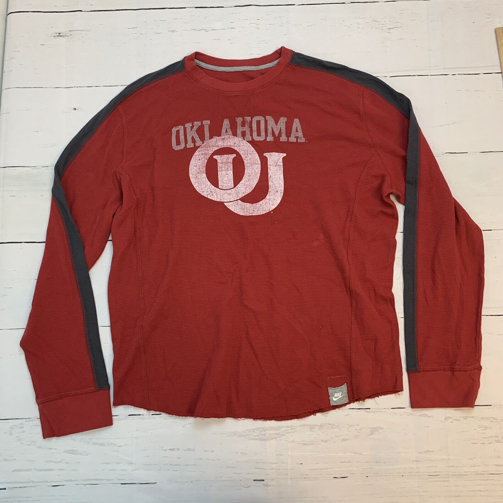 Nike Red Long Sleeve Oklahoma University Shirt Size XL