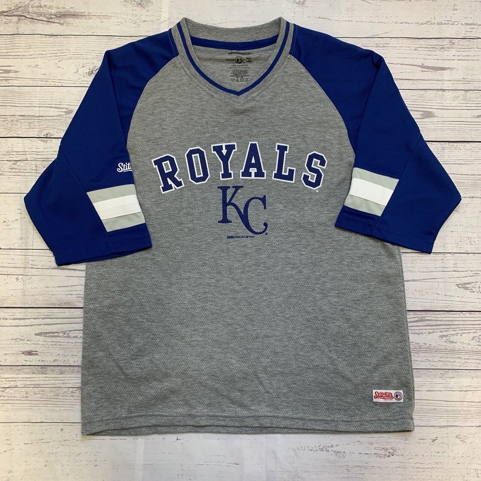 Mens Kansas City Royals Gray Short Sleeve Shirt Size Medium