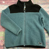 PINK Zip Up Sherpa Green Black Jacket Ladies Size Small