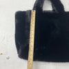 Large Black Tote Bag Shoulder Bag Fleece Faux Fur Hobo Handbag New