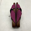 Rothys Brown &amp; Pink Striped The Weekend Slide Women&#39;s Size 9.5