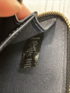 Fossil Zip Around Wallet Navy Blue With Flower Monogrammed VD ￼