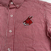 Russell Red Checkered Plaid UCM Mules Long Sleeve Button Down Mens Size Medium