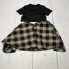 Shein Brown &amp; Black Plaid Teddy Bear Print Skrit Outfit Girls Size 12