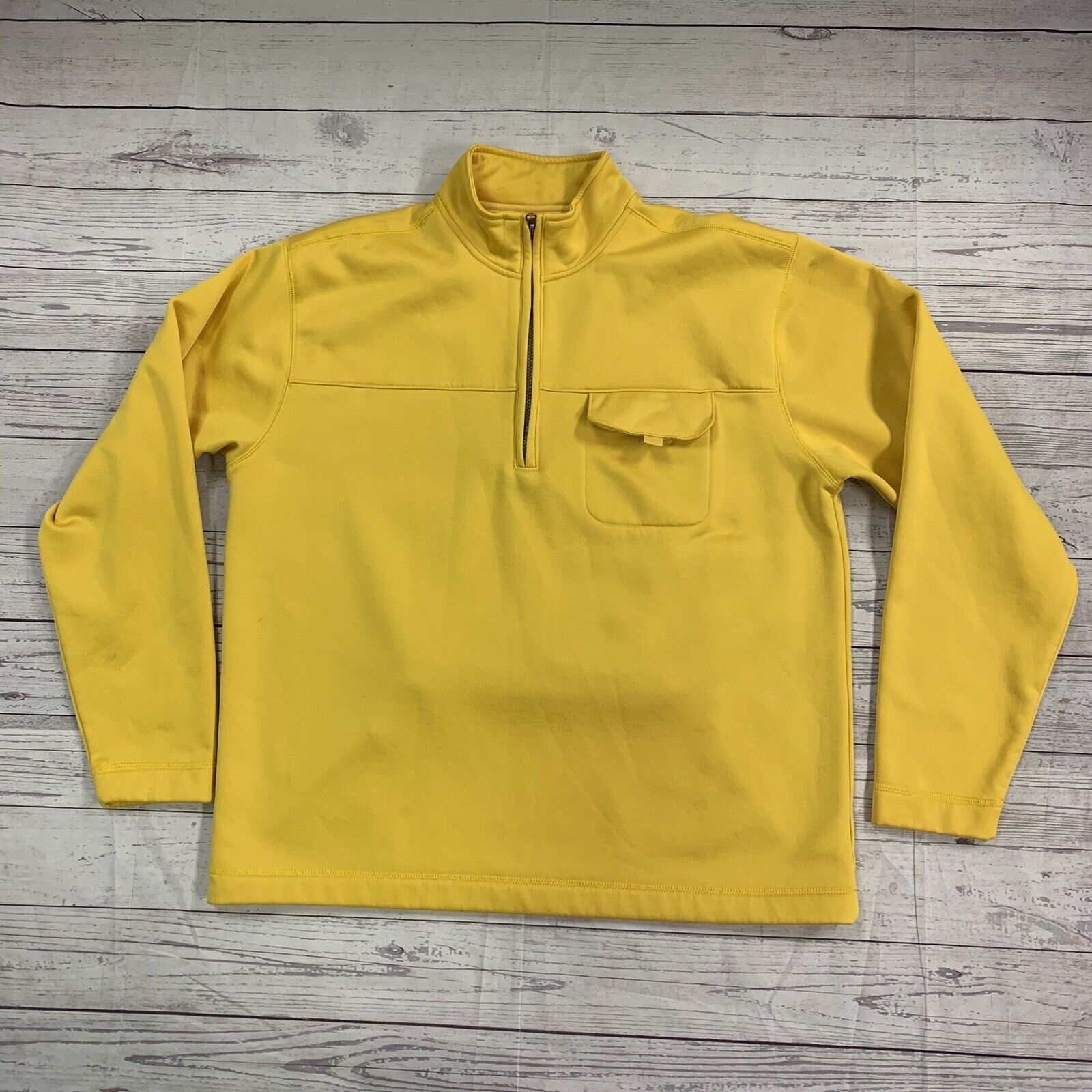 Chaps 1/4 Zip Yellow Sweater Mens Size XL