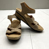 Iszi Beige Platform Wedge Orthopedic Arch Sandals Women&#39;s Size 4.5