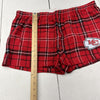 Team Apparel Red Plaid Kansas City Chiefs Boxer Sleep Shorts Women’s Size XL