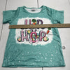 Youth Girls Blue Hip Hop Printed T Shirt Size 7-8