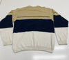 Vintage Chaps Ralph Lauren Yellow Blue White Stripes Sweater Mens Size Large *