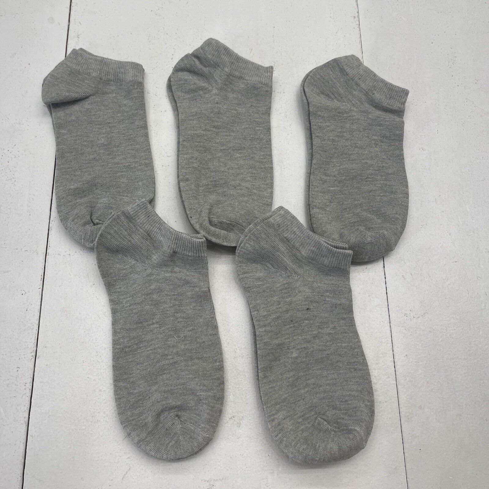 Unisex Adults Gray 5 Pack Ankle Socks Size OS