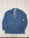 Time &amp; Tru Womens Blue Denim Blazer Size Medium