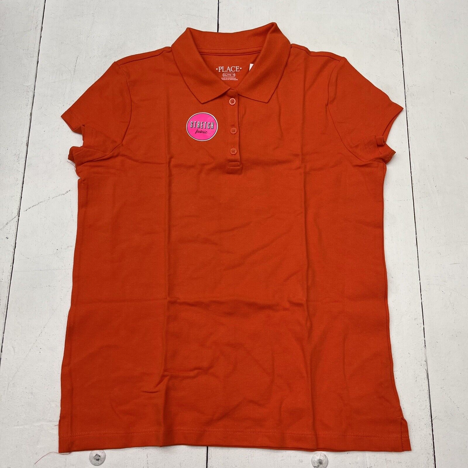 The Children’s Place Flame Orange Short Sleeve Polo Girls Size XXL NEW