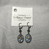 Abstract Drop Earrings Blue And Clear Stone Jewelry Leverback Silver Clasp