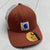 Carhartt Rust White Mesh Trucker Snapback Adjustable Hat Adult One Size Flex NEW