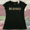 NY &amp; Co Black Embellished T Shirt Women’s Size Medium NEW BLESSED