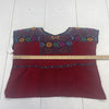 Balam Red Multicolored Embroidered Huipli Blouse Women’s Size OS