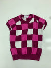 Antoni &amp; Alison Girls Pink Purple Square Print Short Sleeve Size Large