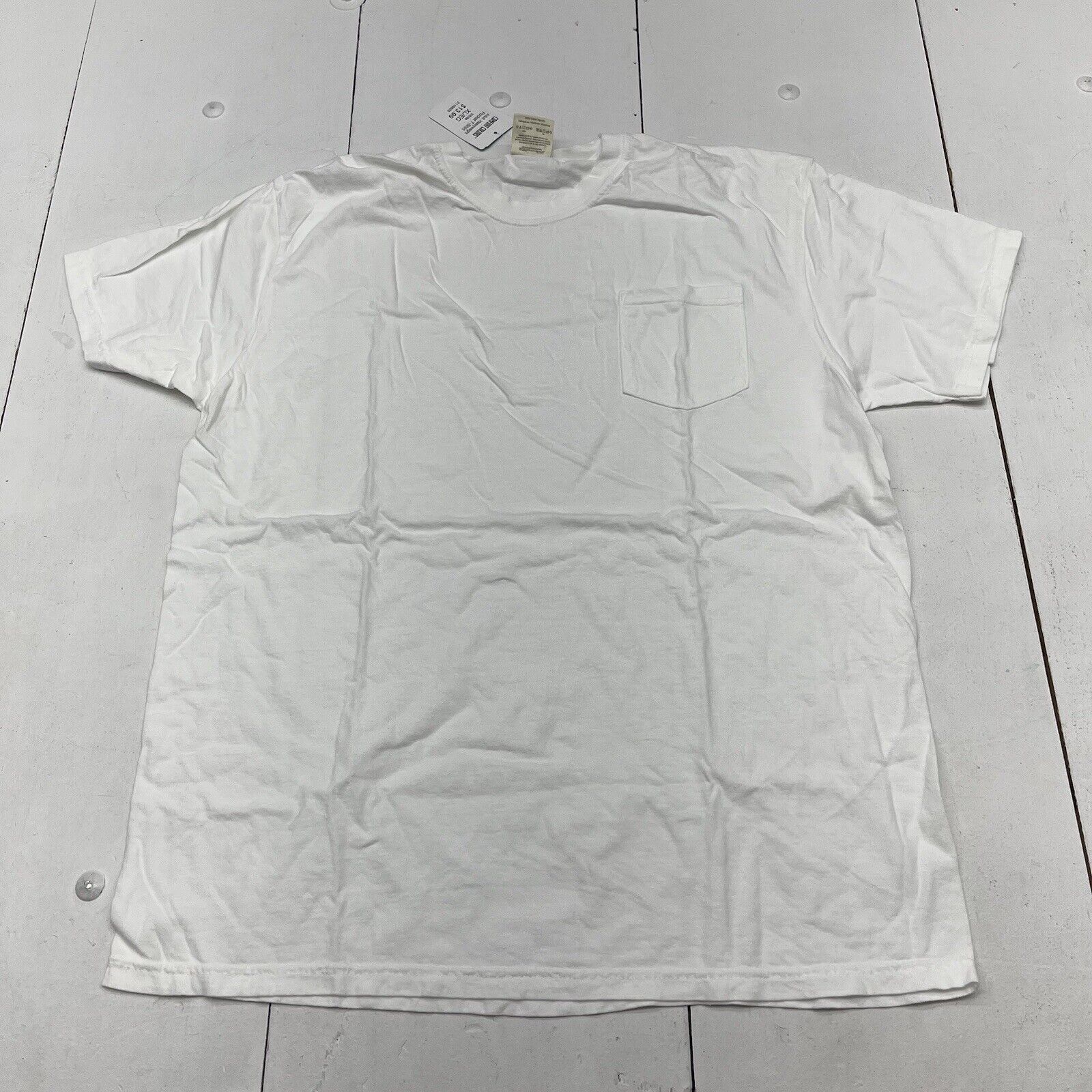Comfort Colors White Heavyweight Pocket Short Sleeve Tee Unisex Adult Size XL