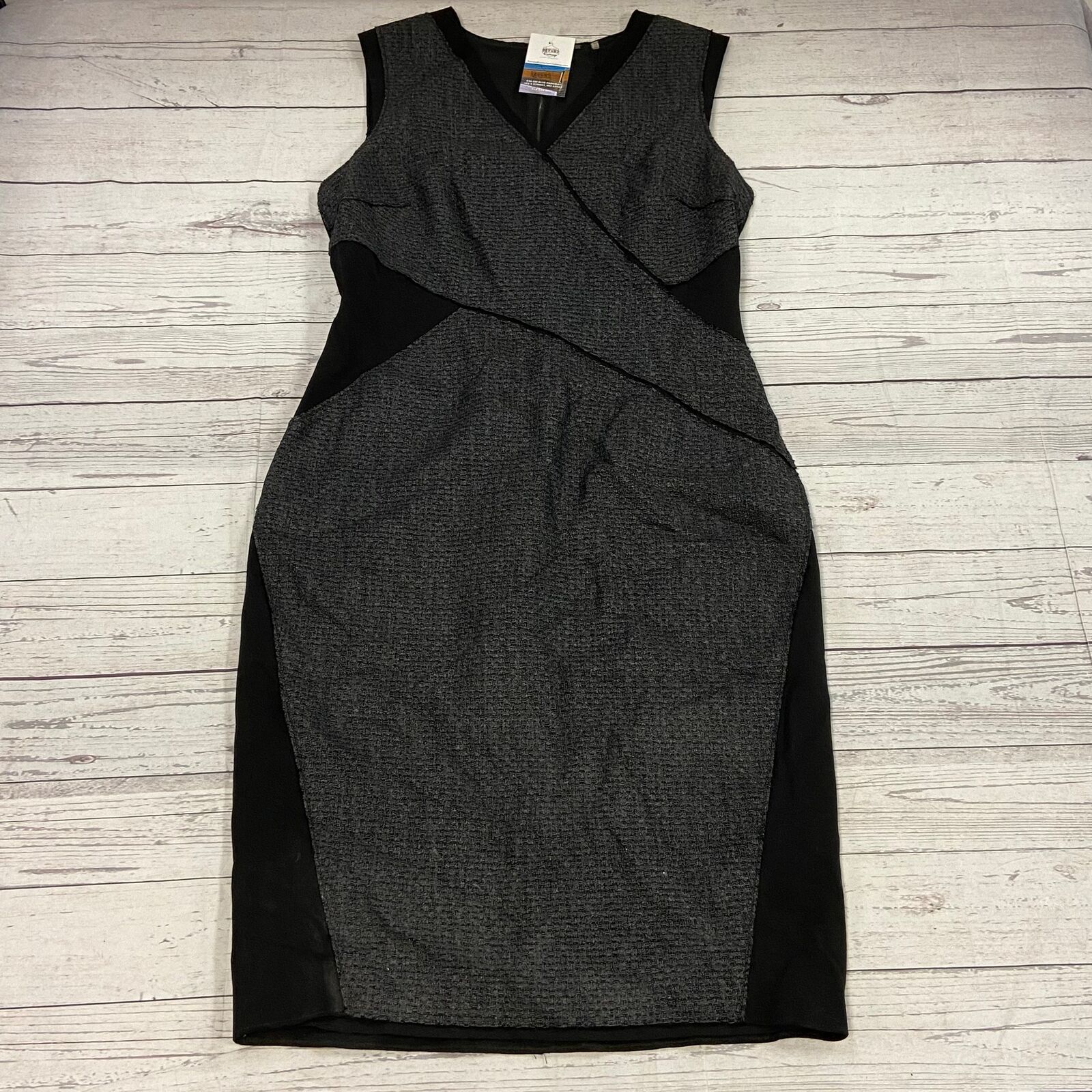 Elie Tahari Sleeveless Black Business Casual Dress Back Zip Women Size 14 NEW