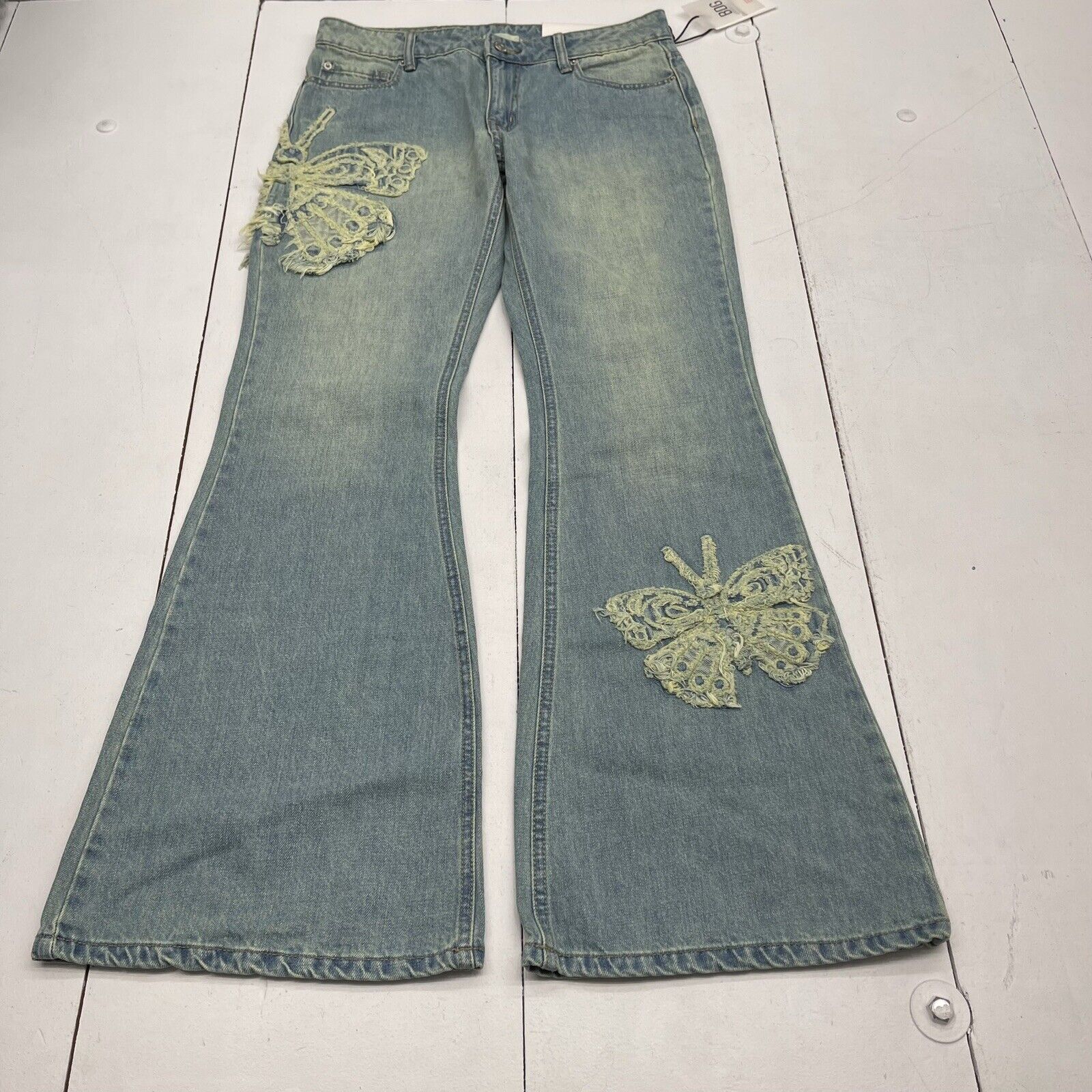 BDG Low Rise Flare Butterfly Appliqué Jeans Women’s Size 27 New