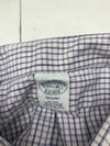 Brooks Brother Mens White Purple Check Print Long Sleeve Button Up Size Large