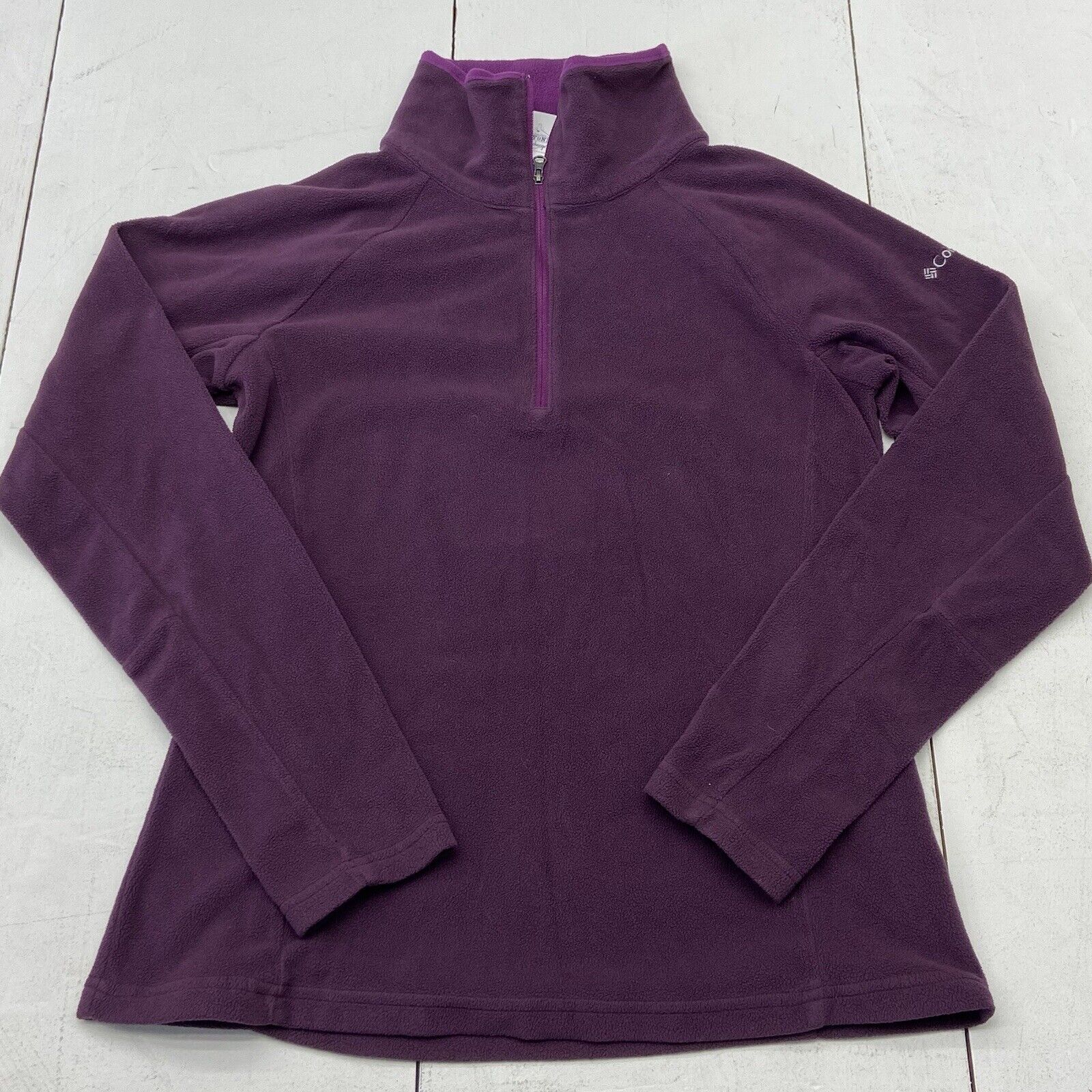 Columbia Purple Fleece 1/4 Zip Long Sleeve Athletic Pullover Sweater Women Small