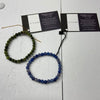 Alkeme Bracelets Green &amp; Blue Gemstones Elastic Band Set of 2 NEW *