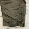 James Perse Green Nylon Zip Up Bomber Jacket Men Size 2 Small