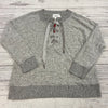 Olive Oak Boutique Heather Gray Nova Pullover Sweater Women Size L NEW Collar La