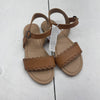 Old Navy Brown Faux Leather Scallop Trim Sandals Toddler Girls Size 11