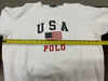 Vintage POLO Ralph Lauren USA Flag Spellout White Sweatshirt Size Large