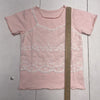 Youth Girls Pink Lace Overlay Short Sleeve T Shirt Size 7
